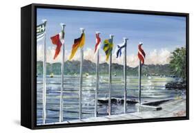 Flags on Lac Leman, 2010-Vincent Alexander Booth-Framed Stretched Canvas