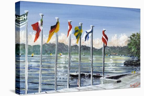Flags on Lac Leman, 2010-Vincent Alexander Booth-Stretched Canvas