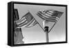 Flags on Lightpost-Russell Lee-Framed Stretched Canvas