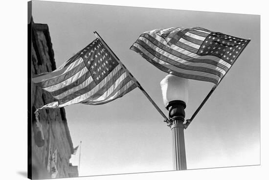 Flags on Lightpost-Russell Lee-Stretched Canvas