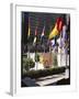 Flags Outside the Rockefeller Center, New York City, New York, USA-Walter Rawlings-Framed Photographic Print