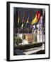 Flags Outside the Rockefeller Center, New York City, New York, USA-Walter Rawlings-Framed Photographic Print