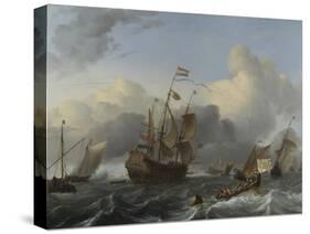 Flagship Eendracht and a Fleet of Dutch Men-Of-War, C. 1670-Ludolf Bakhuizen-Stretched Canvas