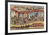 Flagstaff, Arizona - Large Letter Scenes-Lantern Press-Framed Premium Giclee Print