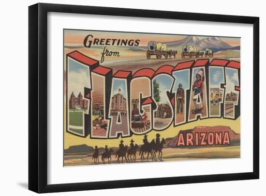 Flagstaff, Arizona - Large Letter Scenes-Lantern Press-Framed Art Print