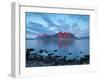 Flakstad Mountain Range Illuminated by Midnight Sun, Lofoten Islands, Norway-Doug Pearson-Framed Photographic Print