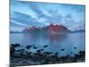 Flakstad Mountain Range Illuminated by Midnight Sun, Lofoten Islands, Norway-Doug Pearson-Mounted Photographic Print