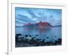 Flakstad Mountain Range Illuminated by Midnight Sun, Lofoten Islands, Norway-Doug Pearson-Framed Photographic Print