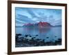 Flakstad Mountain Range Illuminated by Midnight Sun, Lofoten Islands, Norway-Doug Pearson-Framed Photographic Print