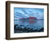 Flakstad Mountain Range Illuminated by Midnight Sun, Lofoten Islands, Norway-Doug Pearson-Framed Photographic Print