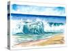 Flamands Beach Breaking Waves in St. Barth-M. Bleichner-Stretched Canvas