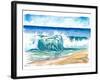 Flamands Beach Breaking Waves in St. Barth-M. Bleichner-Framed Art Print