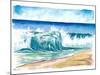 Flamands Beach Breaking Waves in St. Barth-M. Bleichner-Mounted Art Print