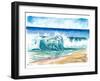 Flamands Beach Breaking Waves in St. Barth-M. Bleichner-Framed Art Print