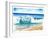 Flamands Beach Breaking Waves in St. Barth-M. Bleichner-Framed Art Print