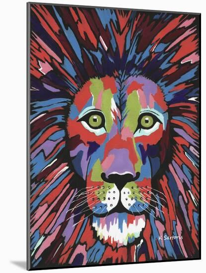 Flamboyant Lion-Sartoris ART-Mounted Giclee Print