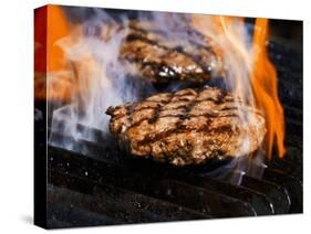 Flame Grilled Burgers on the Grill-Dean Sanderson-Stretched Canvas