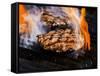 Flame Grilled Burgers on the Grill-Dean Sanderson-Framed Stretched Canvas