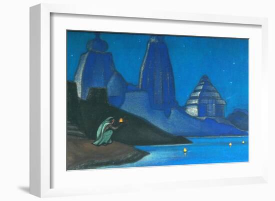 Flame of Happiness (Lights on the Gange), 1947-Nicholas Roerich-Framed Giclee Print