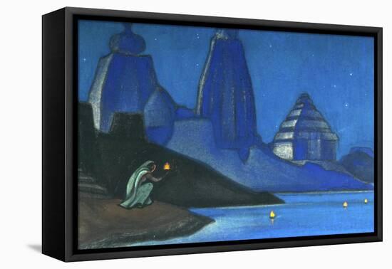 Flame of Happiness (Lights on the Gange), 1947-Nicholas Roerich-Framed Stretched Canvas