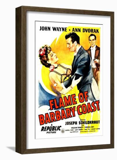 Flame of The Barbary Coast, Ann Dvorak, John Wayne, Joseph Schildkraut, 1945-null-Framed Art Print