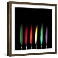 Flame Test Sequence-Science Photo Library-Framed Premium Photographic Print