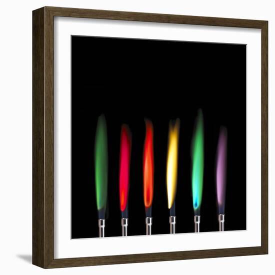 Flame Test Sequence-Science Photo Library-Framed Premium Photographic Print