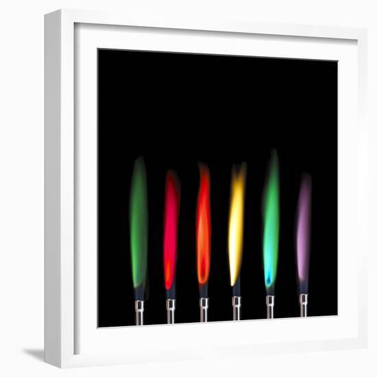 Flame Test Sequence-Science Photo Library-Framed Premium Photographic Print