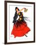 "Flamenco Dancer in Red,"March 14, 1936-R.J. Cavaliere-Framed Giclee Print