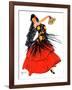 "Flamenco Dancer in Red,"March 14, 1936-R.J. Cavaliere-Framed Giclee Print