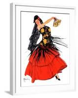 "Flamenco Dancer in Red,"March 14, 1936-R.J. Cavaliere-Framed Giclee Print