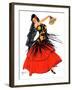 "Flamenco Dancer in Red,"March 14, 1936-R.J. Cavaliere-Framed Giclee Print