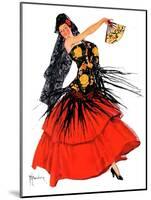 "Flamenco Dancer in Red,"March 14, 1936-R.J. Cavaliere-Mounted Giclee Print
