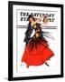 "Flamenco Dancer in Red," Saturday Evening Post Cover, March 14, 1936-R.J. Cavaliere-Framed Giclee Print