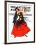 "Flamenco Dancer in Red," Saturday Evening Post Cover, March 14, 1936-R.J. Cavaliere-Framed Giclee Print