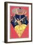 Flamenco Dancer with Giant Champagne Glass-null-Framed Art Print