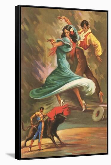 Flamenco Dancers and Bullfighter-null-Framed Stretched Canvas