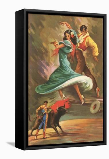 Flamenco Dancers and Bullfighter-null-Framed Stretched Canvas