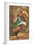 Flamenco Dancers and Bullfighter-null-Framed Art Print