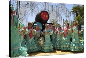 Flamenco Dancers, Feria Del Caballo in Jerez De La Frontera, Andalusia, Spain-Katja Kreder-Stretched Canvas