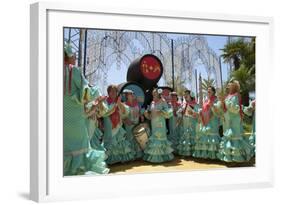 Flamenco Dancers, Feria Del Caballo in Jerez De La Frontera, Andalusia, Spain-Katja Kreder-Framed Photographic Print