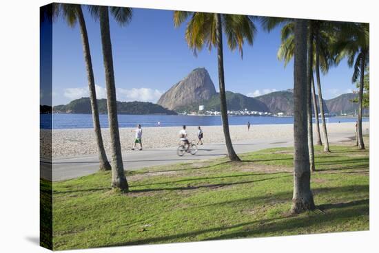 Flamengo Beach and Sugarloaf Mountain, Rio De Janeiro, Brazil-Ian Trower-Stretched Canvas