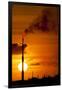 Flames and Smoke Billow from Natural Gas Flare at Valero Oil Refinery at Sunset-null-Framed Premium Photographic Print