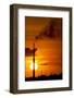Flames and Smoke Billow from Natural Gas Flare at Valero Oil Refinery at Sunset-null-Framed Premium Photographic Print