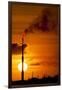 Flames and Smoke Billow from Natural Gas Flare at Valero Oil Refinery at Sunset-null-Framed Photographic Print