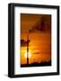 Flames and Smoke Billow from Natural Gas Flare at Valero Oil Refinery at Sunset-null-Framed Photographic Print