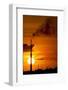 Flames and Smoke Billow from Natural Gas Flare at Valero Oil Refinery at Sunset-null-Framed Photographic Print