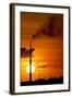 Flames and Smoke Billow from Natural Gas Flare at Valero Oil Refinery at Sunset-null-Framed Photographic Print