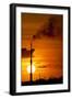 Flames and Smoke Billow from Natural Gas Flare at Valero Oil Refinery at Sunset-null-Framed Photographic Print