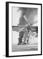 Flames and Smoke Rising from C-130S-Bill Hall-Framed Photographic Print